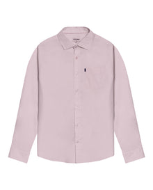 Mens Shirt Long Sleeve Slim Fit Open Collar Poplin Cotton Lycra Subtle Horizontal Ribs Woven Label - Pink 63_611H000_ROS132805_3
