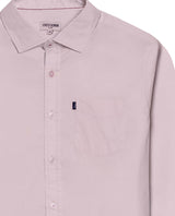 Mens Shirt Long Sleeve Slim Fit Open Collar Poplin Cotton Lycra Subtle Horizontal Ribs Woven Label - Pink 63_611H000_ROS132805_8