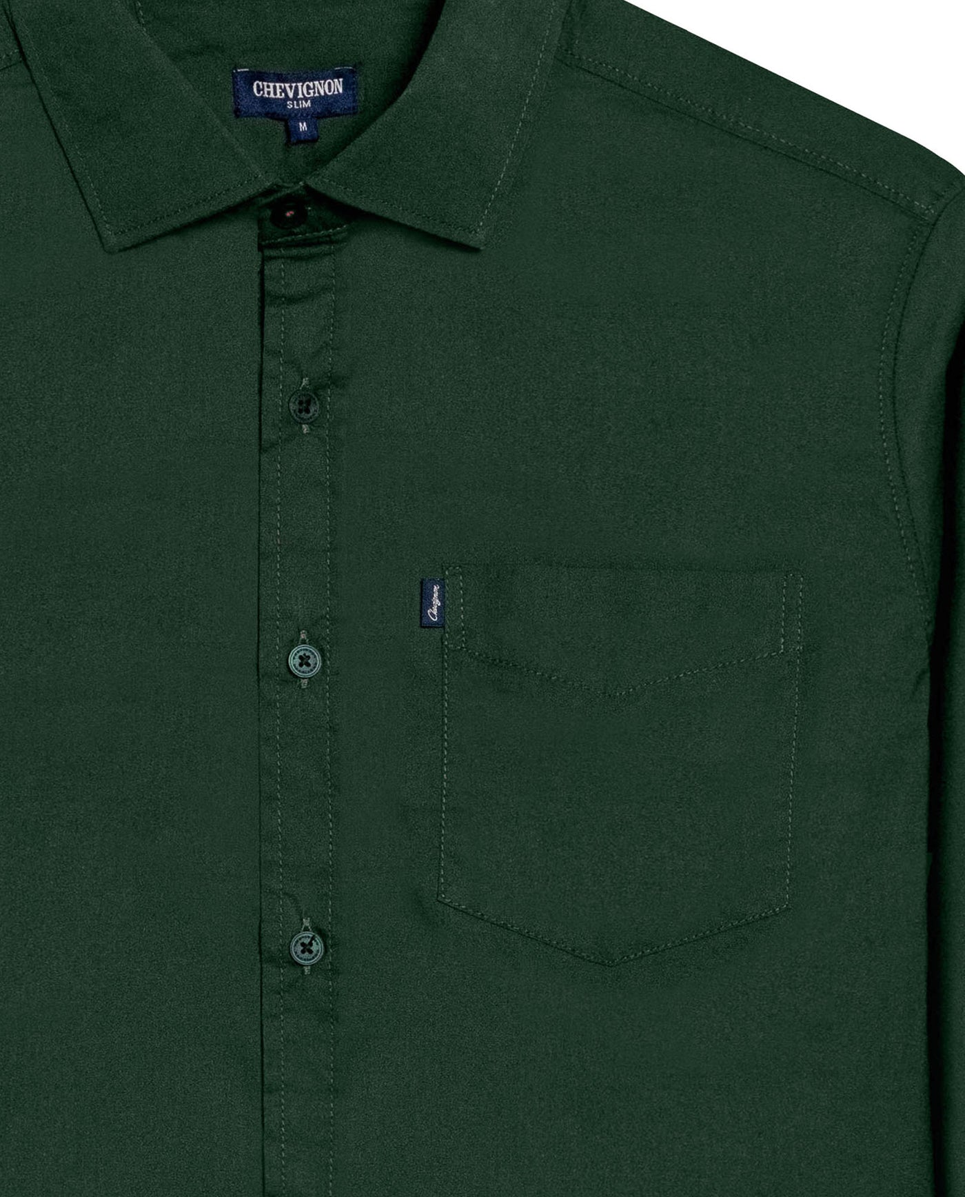 Mens Shirt Long Sleeve Slim Fit Open Collar Poplin Cotton Lycra Subtle Horizontal Ribs Woven Label - Green 63_611H000_VER195914_8