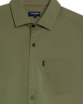 Mens Shirt Short Sleeve Slim Fit Spread Collar Poplin Cotton Lycra Woven Pocket Label - Green 63_611H001_VER170115_8