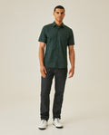 Mens Shirt Short Sleeve Slim Fit Spread Collar Poplin Cotton Lycra Woven Pocket Label - Green 63_611H001_VER195212_4