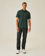 Mens Shirt Short Sleeve Slim Fit Spread Collar Poplin Cotton Lycra Woven Pocket Label - Green 63_611H001_VER195212_4
