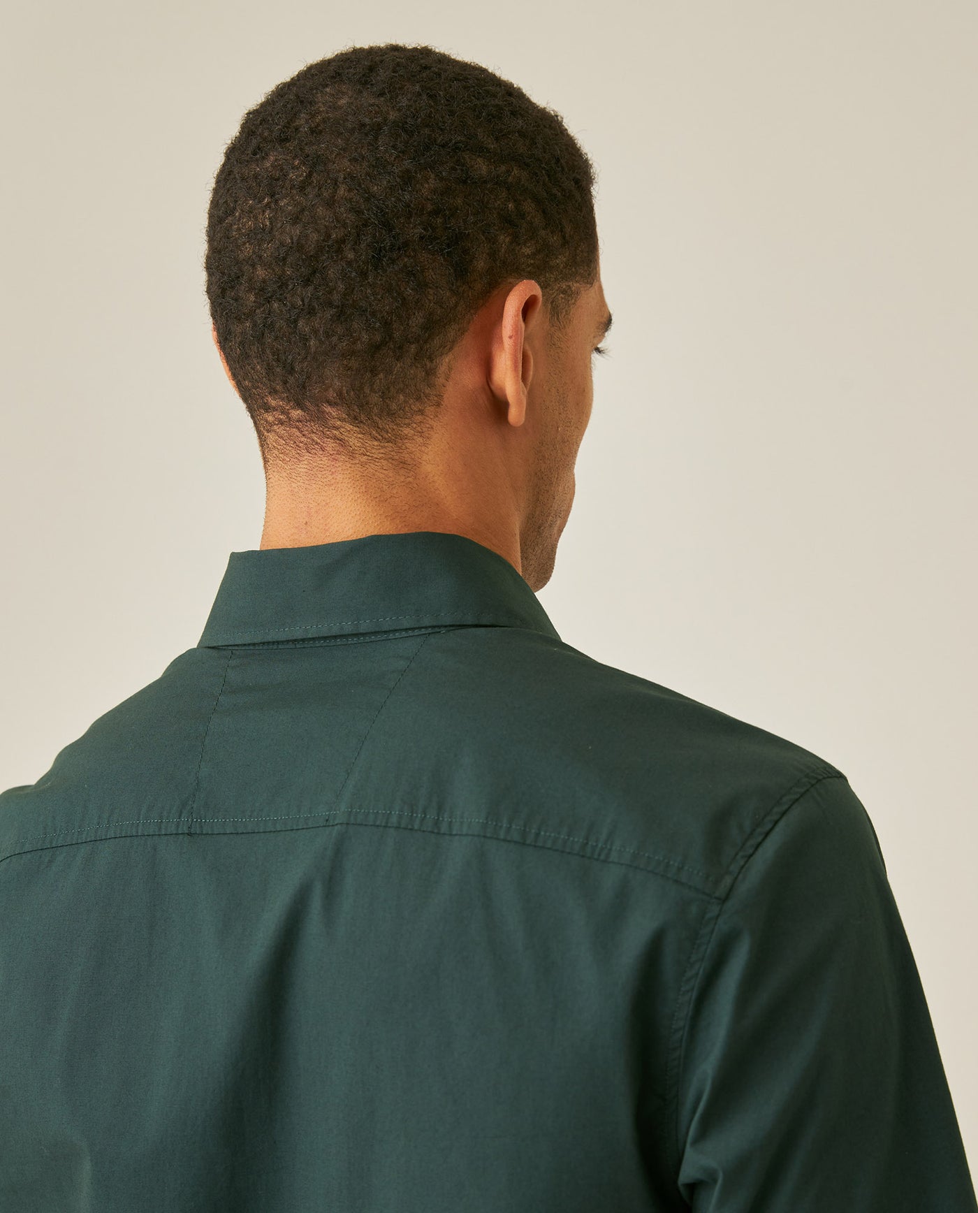 Mens Shirt Short Sleeve Slim Fit Spread Collar Poplin Cotton Lycra Woven Pocket Label - Green 63_611H001_VER195212_7