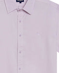 Mens Shirt Short Sleeve Slim Fit Twill Cotton Tone on Tone Duck Embroidery Marked Buttons - Purple 63_611H002_MOR133802_8