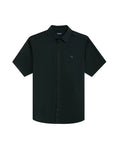 Mens Shirt Short Sleeve Slim Fit Twill Cotton Tone on Tone Duck Embroidery Marked Buttons - Green 63_611H002_VER195350_3