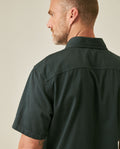 Mens Shirt Short Sleeve Slim Fit Twill Cotton Tone on Tone Duck Embroidery Marked Buttons - Green 63_611H002_VER195350_7