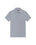 Mens Shirt Short Sleeve Slim Fit Mini Stripe Fill Fill Cotton Linen Vibrant Red Details - Dark Green 63_611H003_VER195406_3