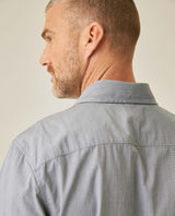 Mens Shirt Short Sleeve Slim Fit Mini Stripe Fill Fill Cotton Linen Vibrant Red Details - Dark Green 63_611H003_VER195406_7