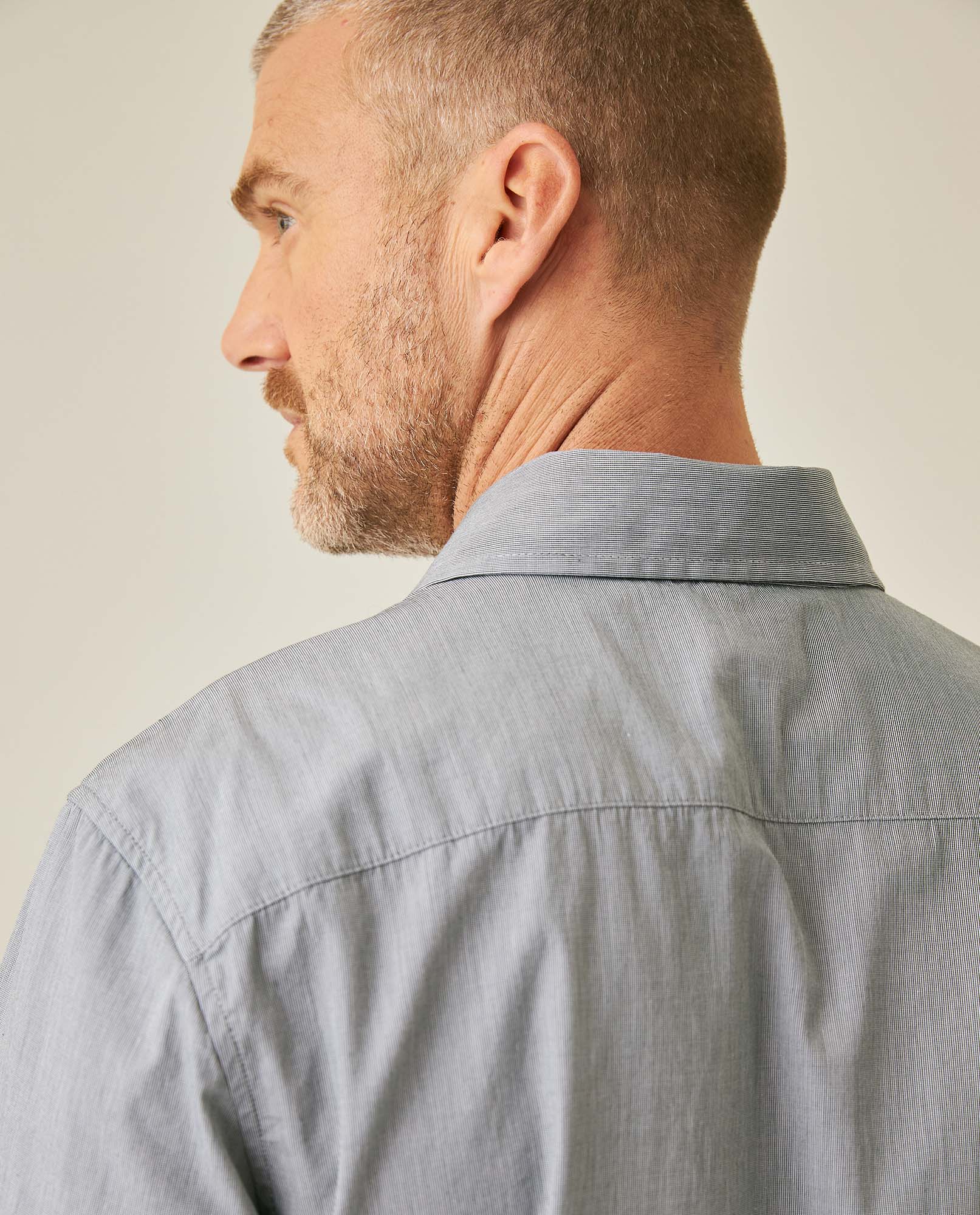 Mens Shirt Short Sleeve Slim Fit Mini Stripe Fill Fill Cotton Linen Vibrant Red Details - Dark Green 63_611H003_VER195406_7