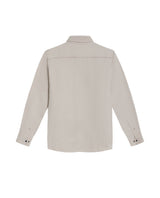 Mens Shirt Long Sleeve Regular Fit Lyocell Cotton Marked Diagonal Decorative Placket Yoke Patch Pocket - Beige 63_611H006_BEI140002_5