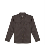 Mens Shirt Long Sleeve Regular Fit Lyocell Cotton Marked Diagonal Decorative Placket Yoke Patch Pocket - Gray 63_611H006_GRI190000_3