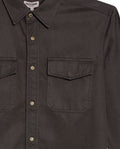 Mens Shirt Long Sleeve Regular Fit Lyocell Cotton Marked Diagonal Decorative Placket Yoke Patch Pocket - Gray 63_611H006_GRI190000_8