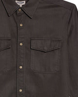 Mens Shirt Long Sleeve Regular Fit Lyocell Cotton Marked Diagonal Decorative Placket Yoke Patch Pocket - Gray 63_611H006_GRI190000_8