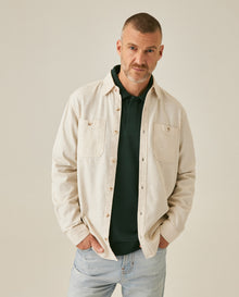 Mens Shirt Long Sleeve Regular Fit Cotton Viscose Linen Denim Yarns Utilitarian Patch Pockets Marked Buttons - Raw 63_611H008_CRU110701_0