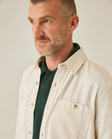 Mens Shirt Long Sleeve Regular Fit Cotton Viscose Linen Denim Yarns Utilitarian Patch Pockets Marked Buttons - Raw 63_611H008_CRU110701_5