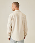 Mens Shirt Long Sleeve Regular Fit Cotton Viscose Linen Denim Yarns Utilitarian Patch Pockets Marked Buttons - Raw 63_611H008_CRU110701_6