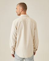 Mens Shirt Long Sleeve Regular Fit Cotton Viscose Linen Denim Yarns Utilitarian Patch Pockets Marked Buttons - Raw 63_611H008_CRU110701_6