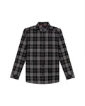 Mens Shirt Long Sleeve Regular Fit Check Pattern Cotton Varsity Smart Spread Collar Red Details - Black 63_611H009_NEG194004_3