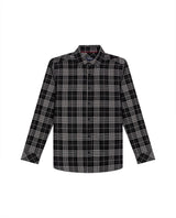 Mens Shirt Long Sleeve Regular Fit Check Pattern Cotton Varsity Smart Spread Collar Red Details - Black 63_611H009_NEG194004_3