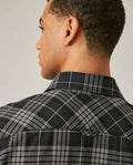 Mens Shirt Long Sleeve Regular Fit Check Pattern Cotton Varsity Smart Spread Collar Red Details - Black 63_611H009_NEG194004_7