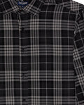 Mens Shirt Long Sleeve Regular Fit Check Pattern Cotton Varsity Smart Spread Collar Red Details - Black 63_611H009_NEG194004_8