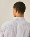 Mens Shirt Long Sleeve Slim Fit Check Pattern Cotton Button Down Collar Small Check Vibrant Red - Black 63_611H010_NEG194004_7