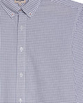 Mens Shirt Long Sleeve Slim Fit Check Pattern Cotton Button Down Collar Small Check Vibrant Red - Black 63_611H010_NEG194004_8