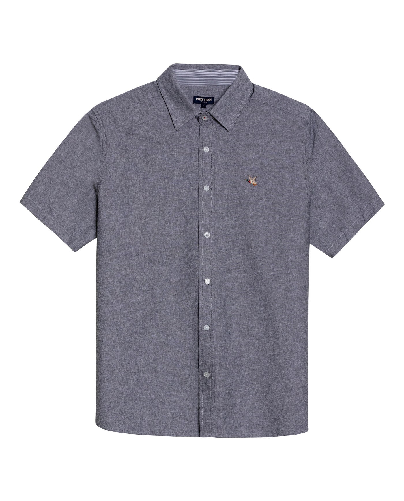 Mens Shirt Classic Fit Cotton Header Effect Red Side Details Internal Stripe Fabric Vibrant Duck - Black 63_611H013_NEG194004_3