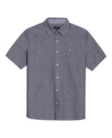 Mens Shirt Classic Fit Cotton Header Effect Red Side Details Internal Stripe Fabric Vibrant Duck - Black 63_611H013_NEG194004_3
