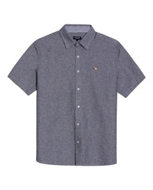 Mens Shirt Classic Fit Cotton Header Effect Red Side Details Internal Stripe Fabric Vibrant Duck - Black 63_611H013_NEG194004_3