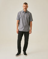 Mens Shirt Classic Fit Cotton Header Effect Red Side Details Internal Stripe Fabric Vibrant Duck - Black 63_611H013_NEG194004_4