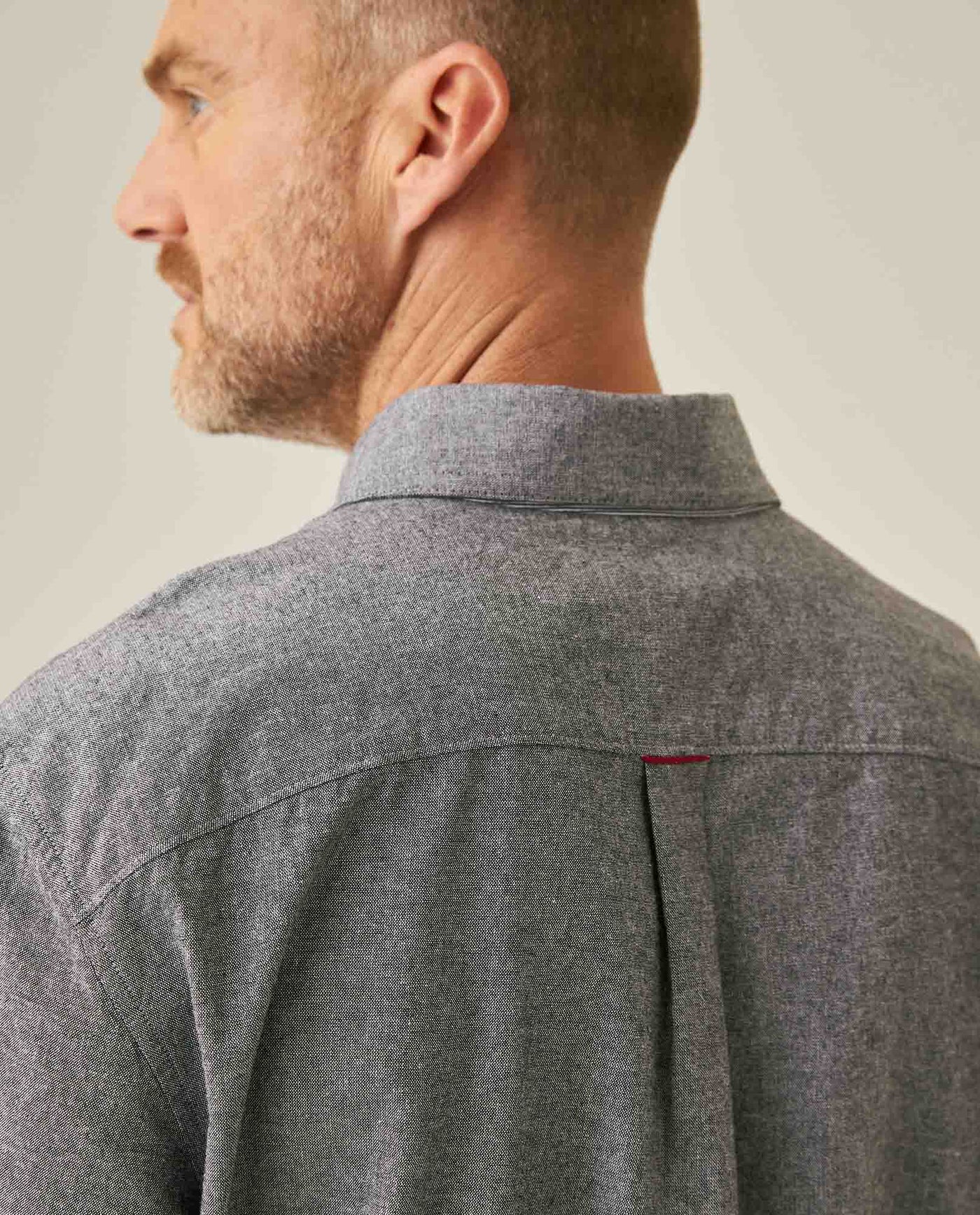 Mens Shirt Classic Fit Cotton Header Effect Red Side Details Internal Stripe Fabric Vibrant Duck - Black 63_611H013_NEG194004_7
