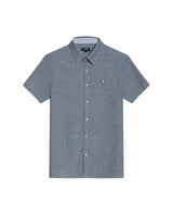 Mens Shirt Classic Fit Cotton Header Effect Red Side Details Internal Stripe Fabric Vibrant Duck - Dark Green 63_611H013_VER195406_3