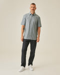 Mens Shirt Classic Fit Cotton Header Effect Red Side Details Internal Stripe Fabric Vibrant Duck - Dark Green 63_611H013_VER195406_4