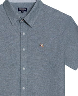 Mens Shirt Classic Fit Cotton Header Effect Red Side Details Internal Stripe Fabric Vibrant Duck - Dark Green 63_611H013_VER195406_8