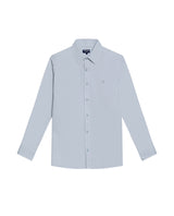 Mens Shirt Long Sleeve Slim Fit Cotton Twill Collar Stay Tone on Tone Duck Professional Structure - Blue 63_611H022_AZU144206_3