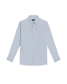 Mens Shirt Long Sleeve Slim Fit Cotton Twill Collar Stay Tone on Tone Duck Professional Structure - Blue 63_611H022_AZU144206_3