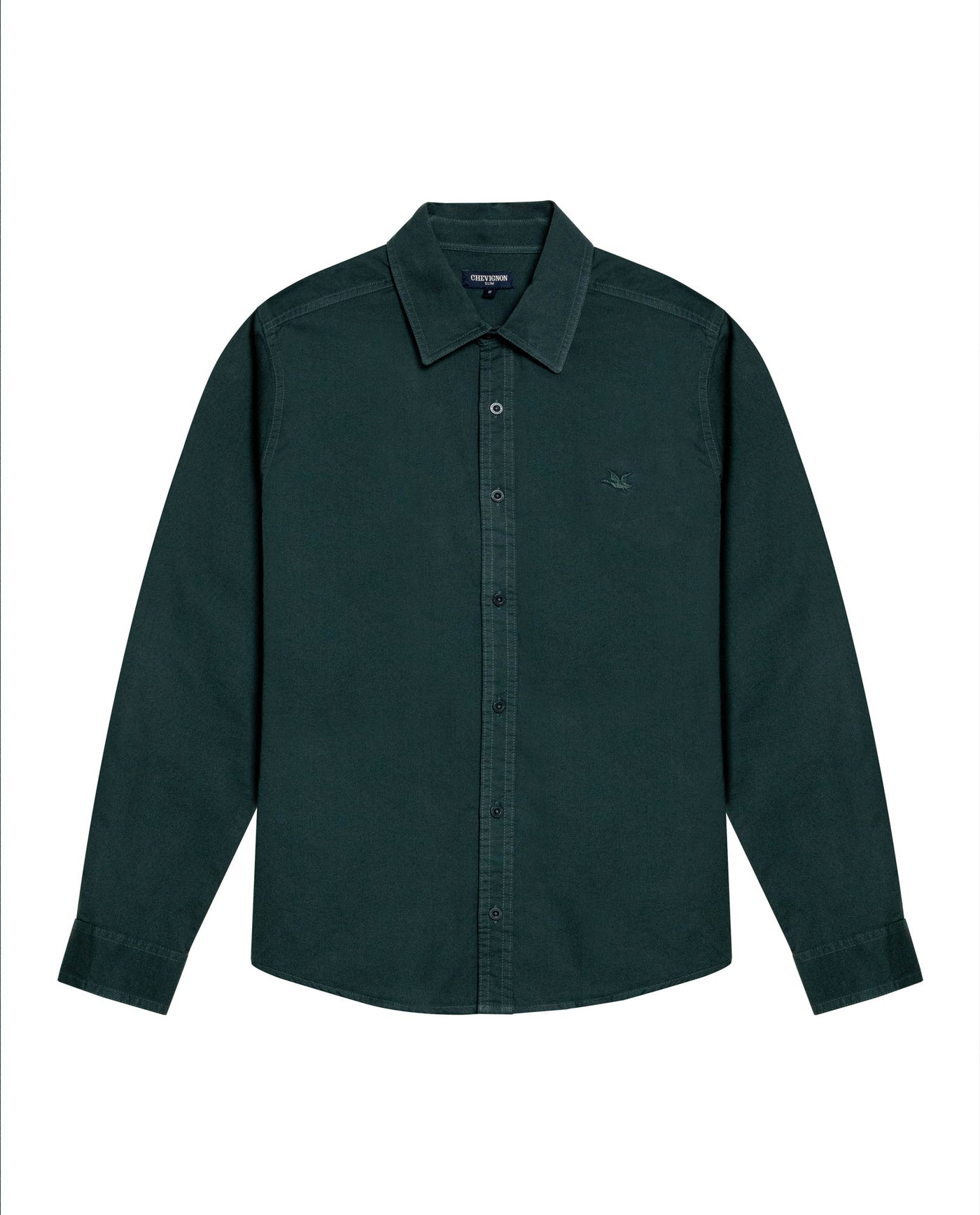 Men's Shirt Long Sleeve Slim Fit Cotton Twill Collar Stay Tone on Tone –  Chevignon US