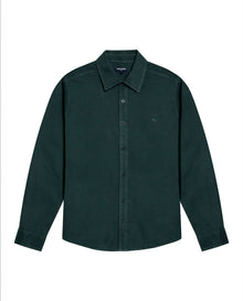 Mens Shirt Long Sleeve Slim Fit Cotton Twill Collar Stay Tone on Tone Duck Professional Structure - Green 63_611H022_VER195212_3