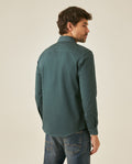 Mens Shirt Long Sleeve Slim Fit Cotton Twill Collar Stay Tone on Tone Duck Professional Structure - Green 63_611H022_VER195212_6