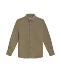 Mens Shirt Long Sleeve Slim Fit Button Down Polyester Lyocell Cotton Herringbone Premium Soft Hand - Green 63_611H024_VER170619_3