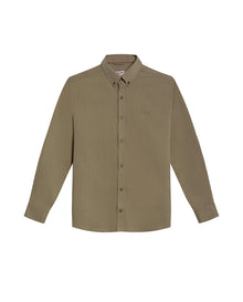 Mens Shirt Long Sleeve Slim Fit Button Down Polyester Lyocell Cotton Herringbone Premium Soft Hand - Green 63_611H024_VER170619_3