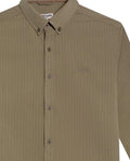 Mens Shirt Long Sleeve Slim Fit Button Down Polyester Lyocell Cotton Herringbone Premium Soft Hand - Green 63_611H024_VER170619_8