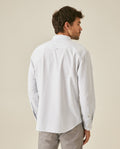 Mens Shirt Long Sleeve Regular Fit Button Down Oxford Cotton White Woven Classic Collegiate Spade Pocket - Blue 63_611H025_AZU134202_6