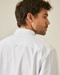 Mens Shirt Long Sleeve Regular Fit Button Down Oxford Cotton White Woven Classic Collegiate Spade Pocket - Blue 63_611H025_AZU134202_7