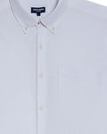 Mens Shirt Long Sleeve Regular Fit Button Down Oxford Cotton White Woven Classic Collegiate Spade Pocket - Blue 63_611H025_AZU134202_8