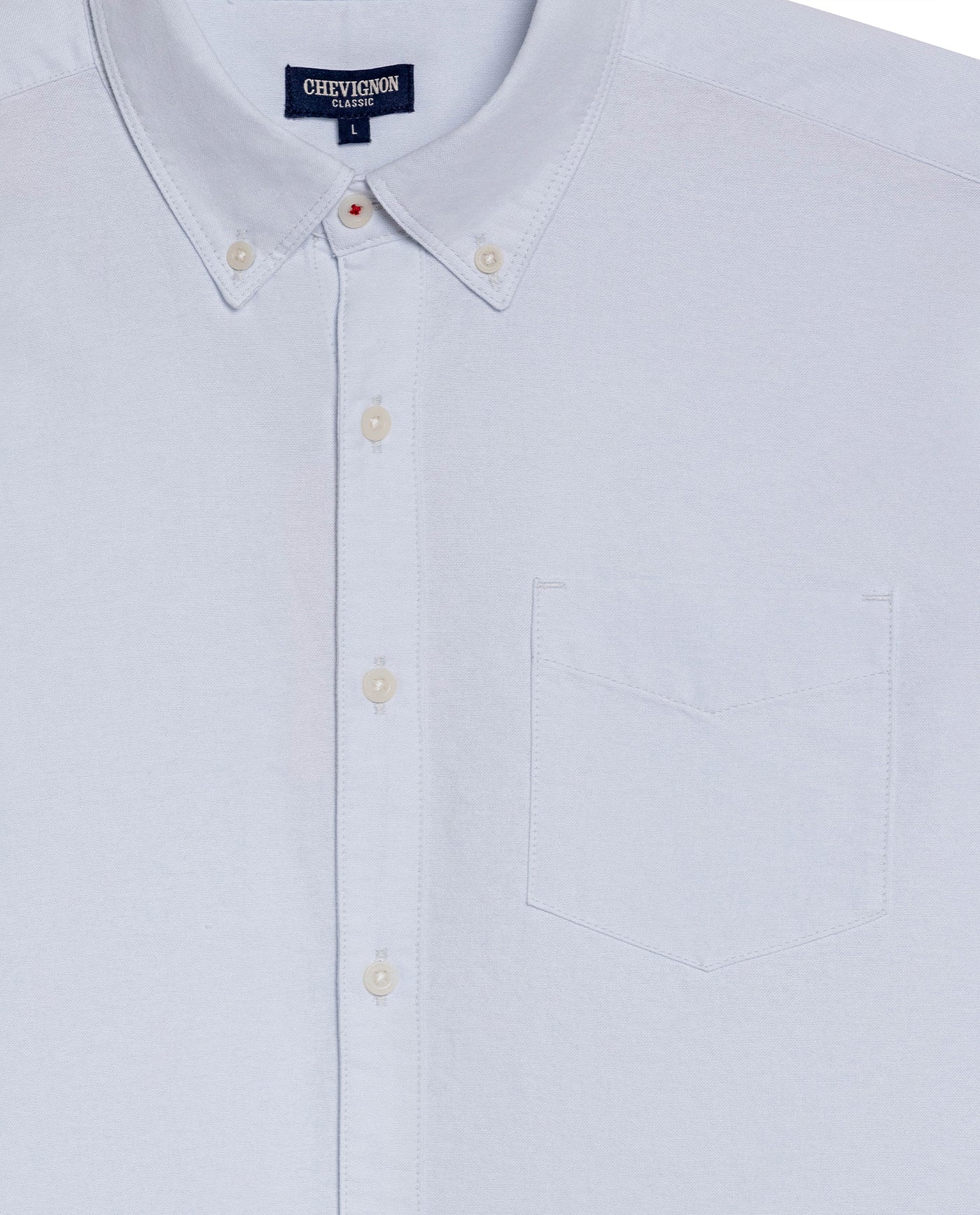 Mens Shirt Long Sleeve Regular Fit Button Down Oxford Cotton White Woven Classic Collegiate Spade Pocket - Blue 63_611H025_AZU134202_8