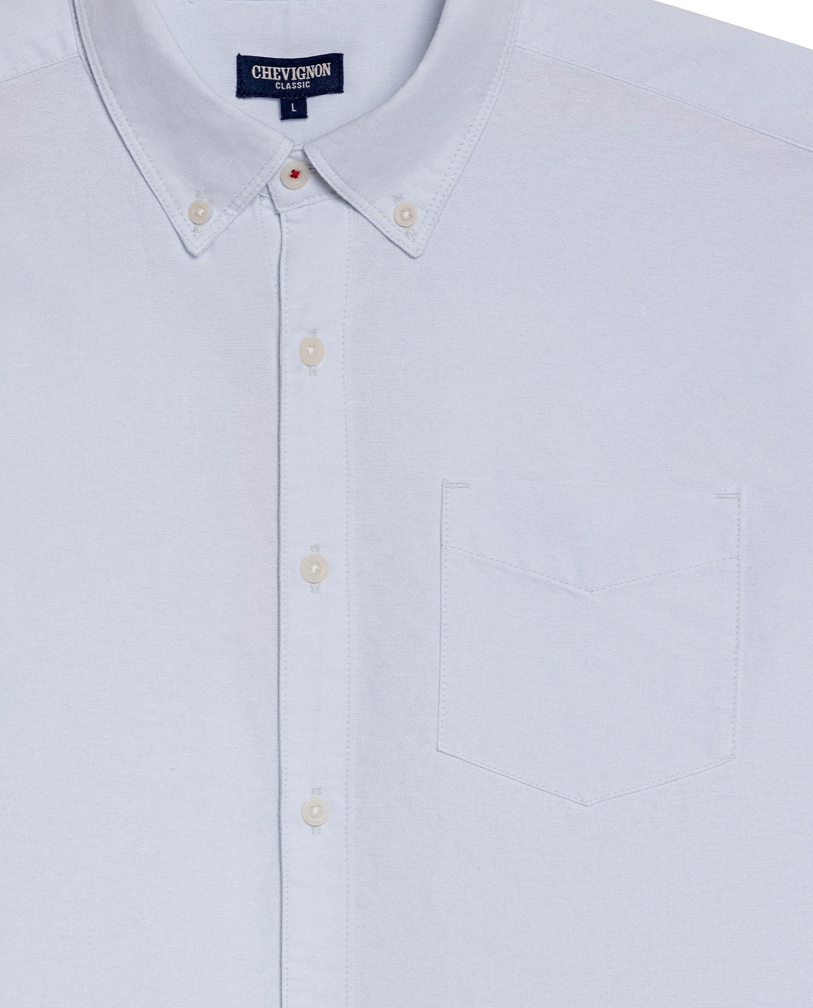Mens Shirt Long Sleeve Regular Fit Button Down Oxford Cotton White Woven Classic Collegiate Spade Pocket - Blue 63_611H025_AZU134202_8