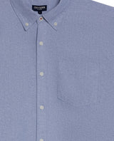 Mens Shirt Long Sleeve Regular Fit Button Down Oxford Cotton White Woven Classic Collegiate Spade Pocket - Blue 63_611H025_AZU194058_8