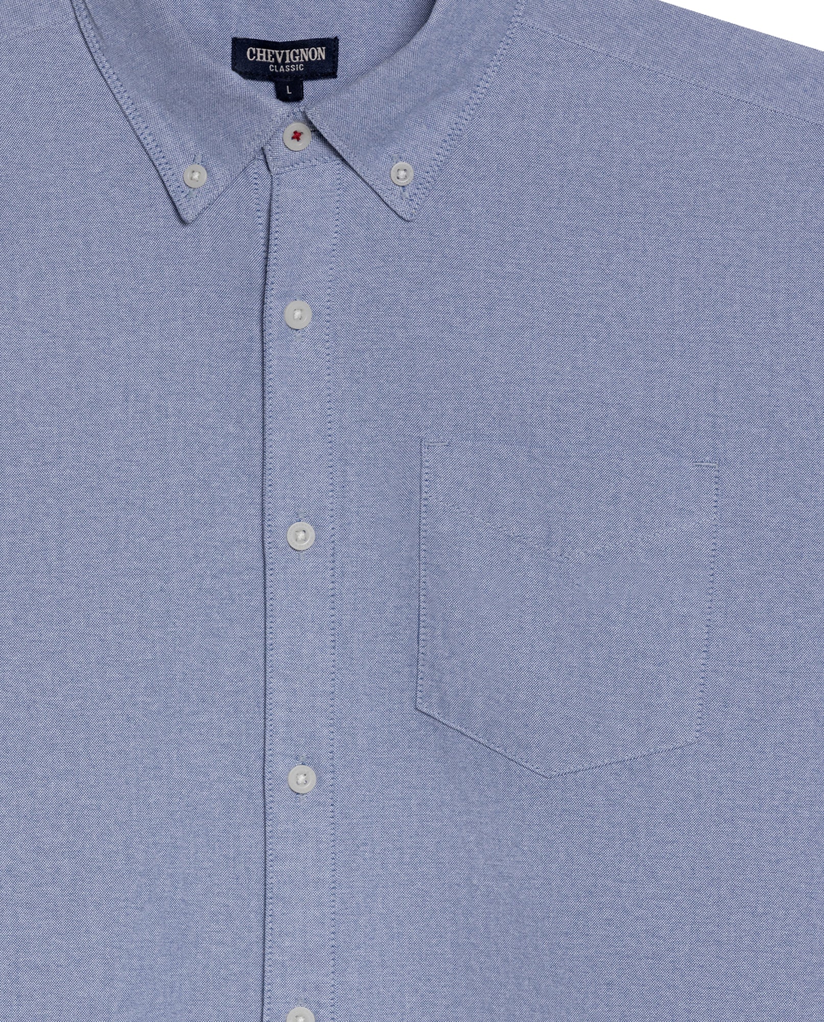 Mens Shirt Long Sleeve Regular Fit Button Down Oxford Cotton White Woven Classic Collegiate Spade Pocket - Blue 63_611H025_AZU194058_8